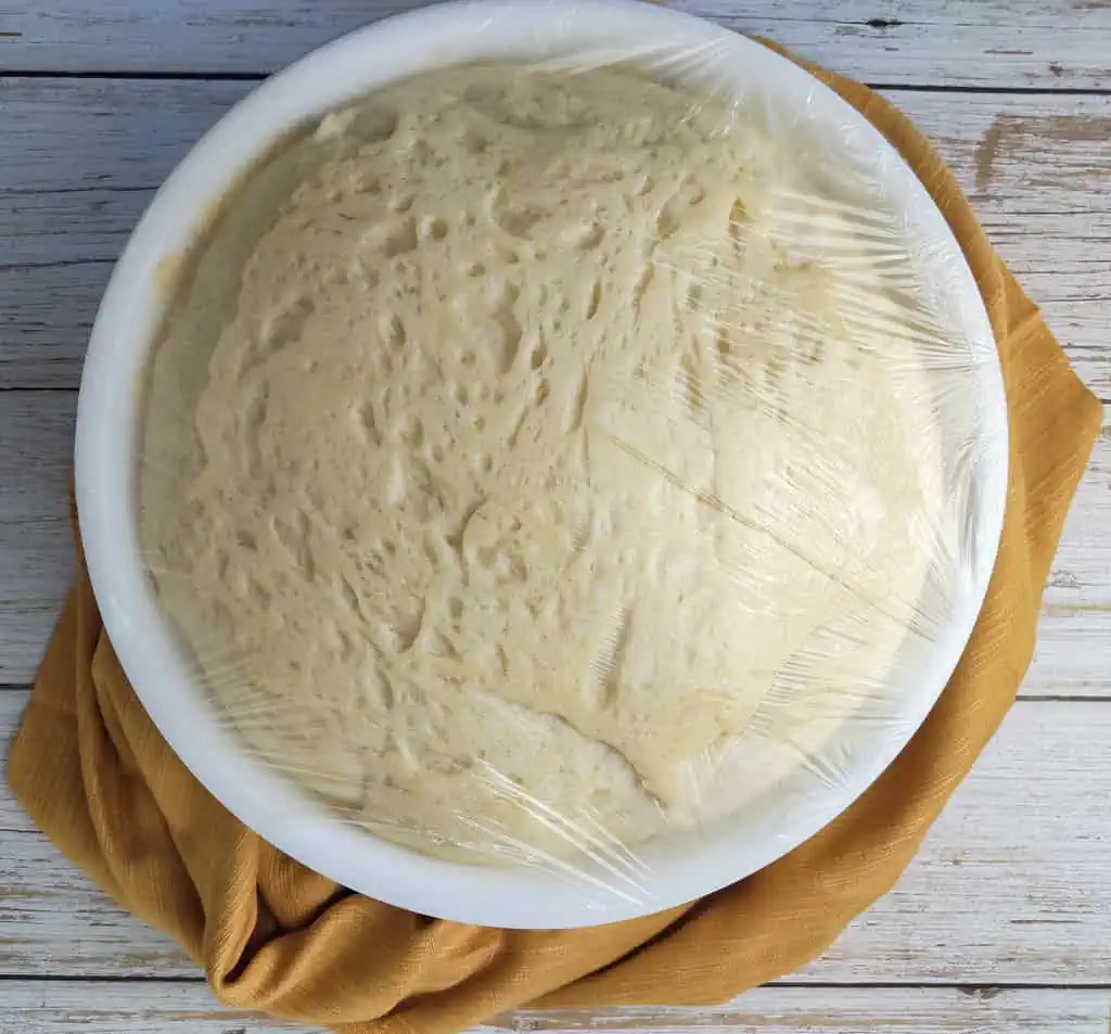 resting the dough for cottage cheese rolls 