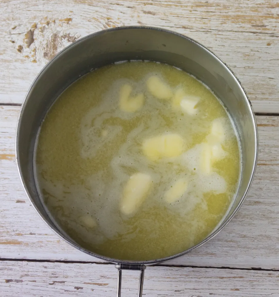 melting butter for empanadillas