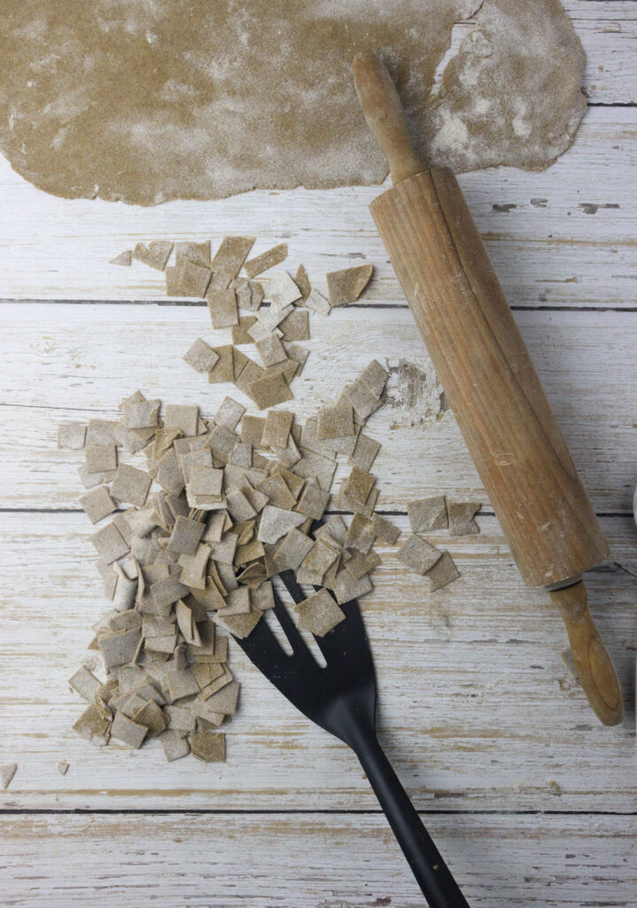 image showing fresh buckwheat lazanki noodles 