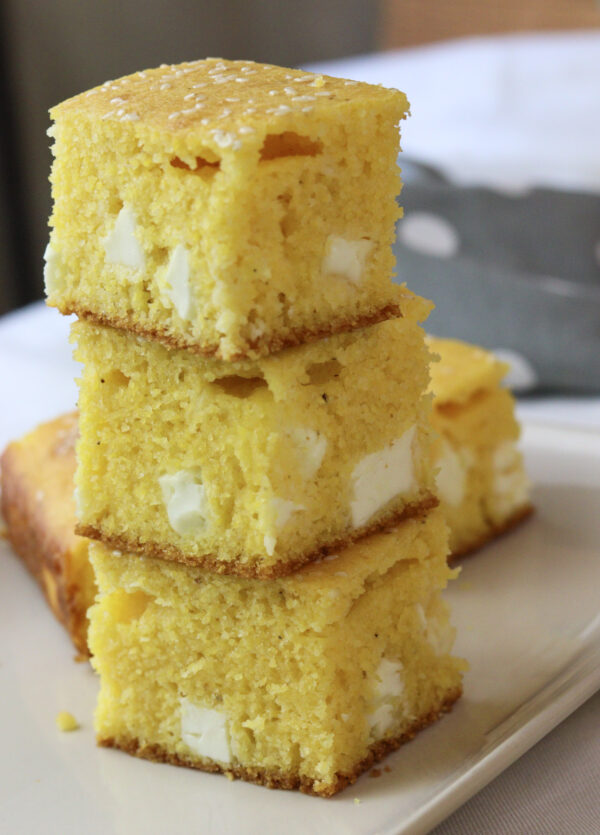 polenta bread stacked