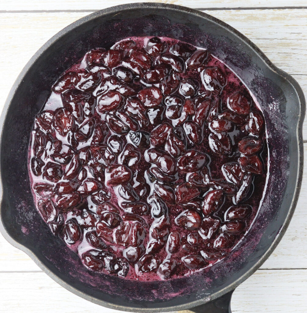 image of cherry filling prepared to be spread on the babka dough