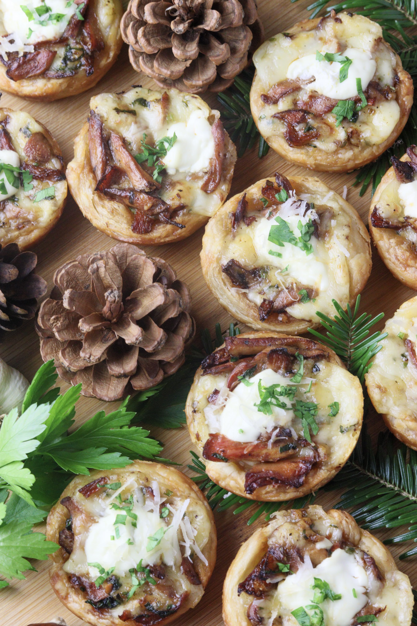 freshly baked saffron milk cap tartlets 