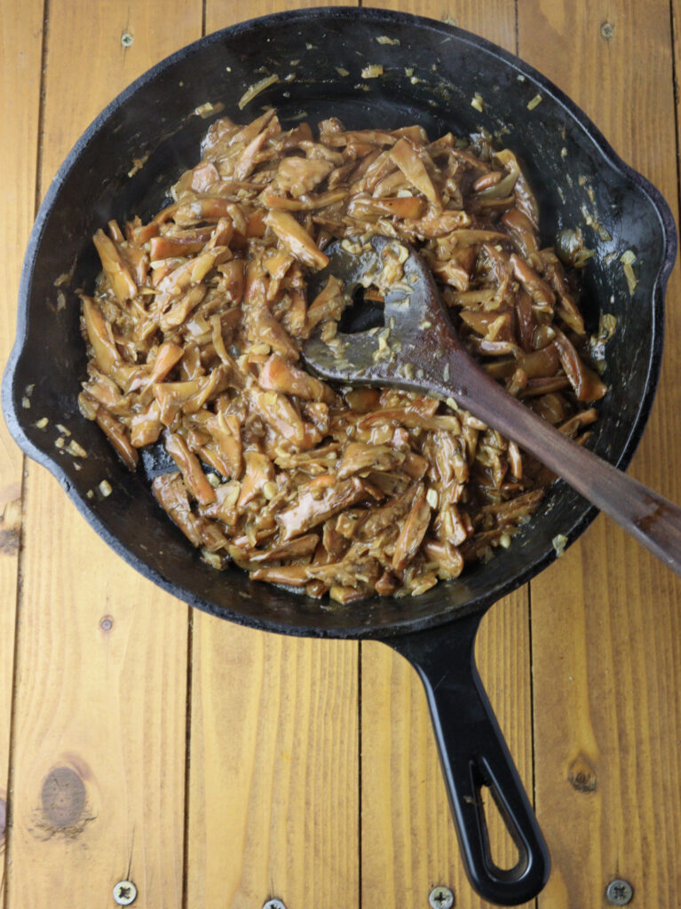 image of how should sauteed saffron milk cap mushrooms look before adding the cream 